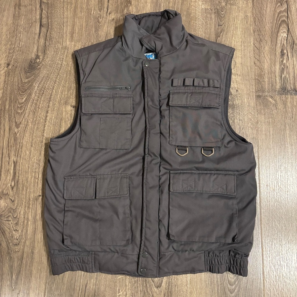 VTG Stag Hill by Haband Mens Med Vest Jacket Grey Fleece Lining Fishing Hunting